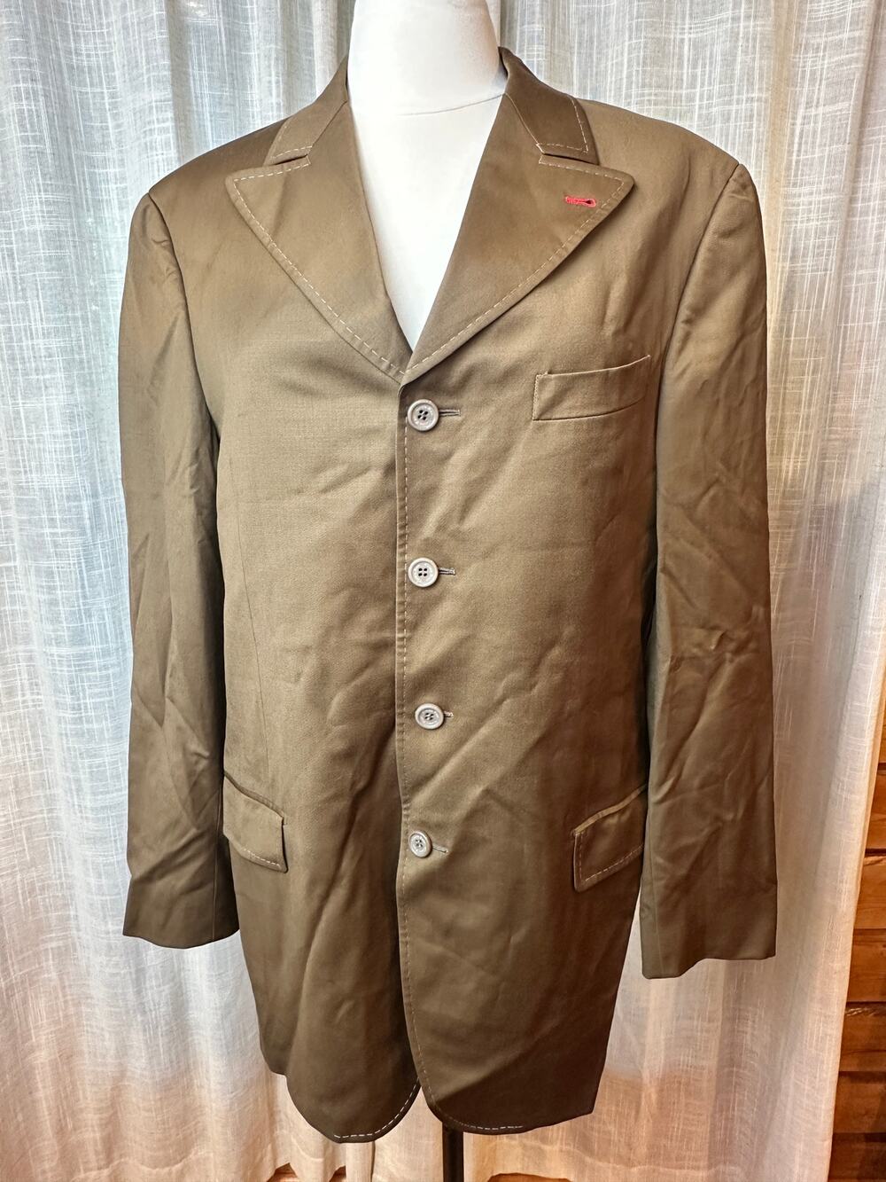 Steve Harvey Code Red 42R Brown Merino Wool Sport Coat Blazer Super 120s